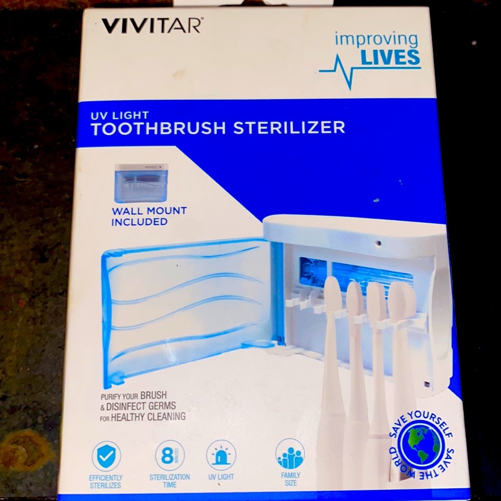 VIVITAR Toothbrush Sanitizer. Holds up to 5 toothbrushes.